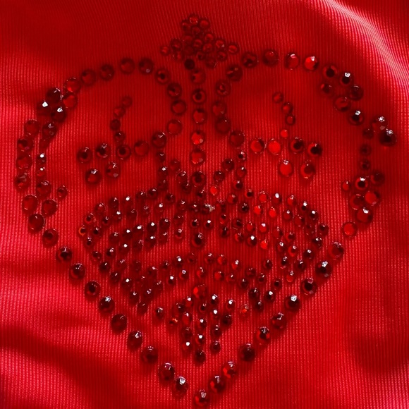 NWOT Sinful By Affliction Palm Springs Pyramid Bottom XS - S Red Rhinestones - Picture 5 of 7